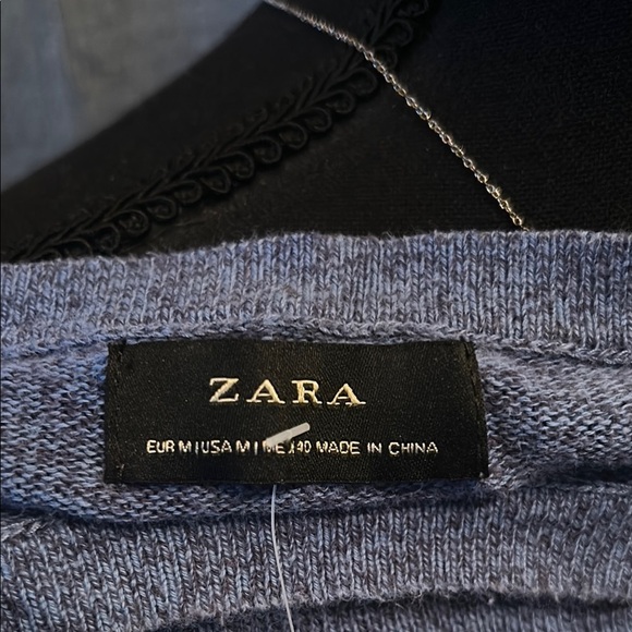 Zara Blue Gray Crewneck Sweater - Picture 2 of 4
